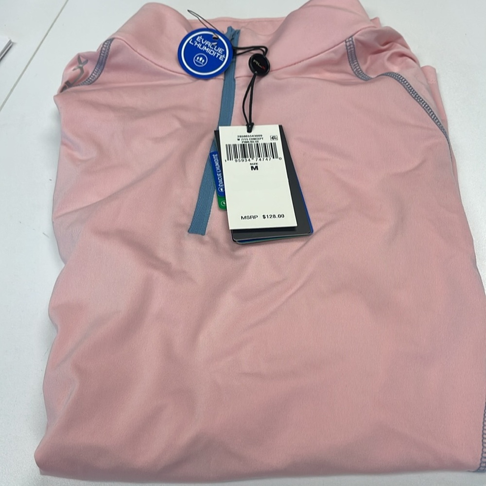 NWT Ralph Lauren RLX Performance 1/4 Zip Shirt Pink Sz M Great for All Athletics